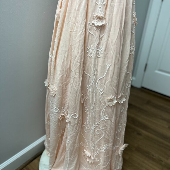 NEW Free People Rosa Maxi Dress Peach Flowers Sz M - Picture 4 of 15